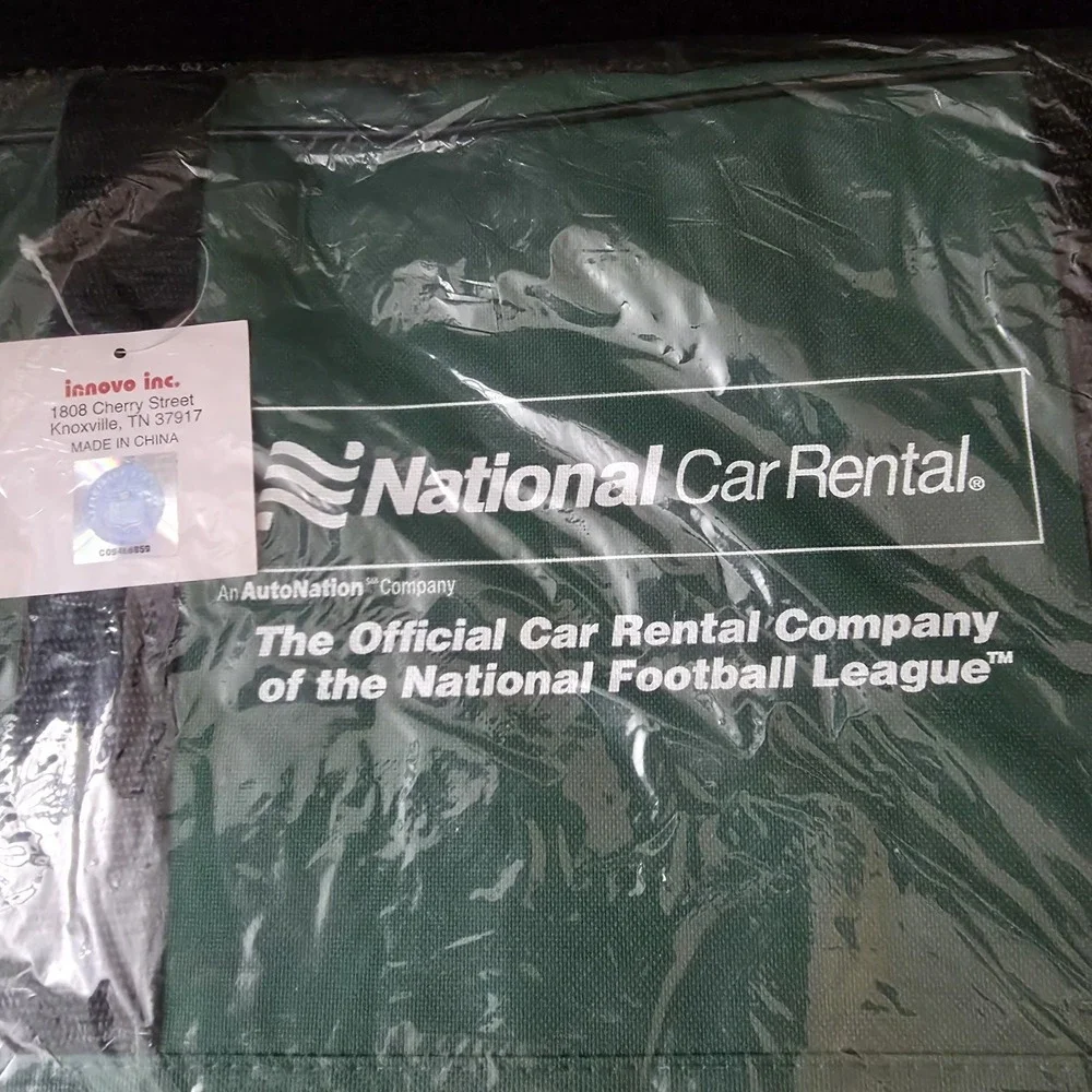 Vintage NFL National Car Rental Promotional Duffle Bag Green NOS New Sealed